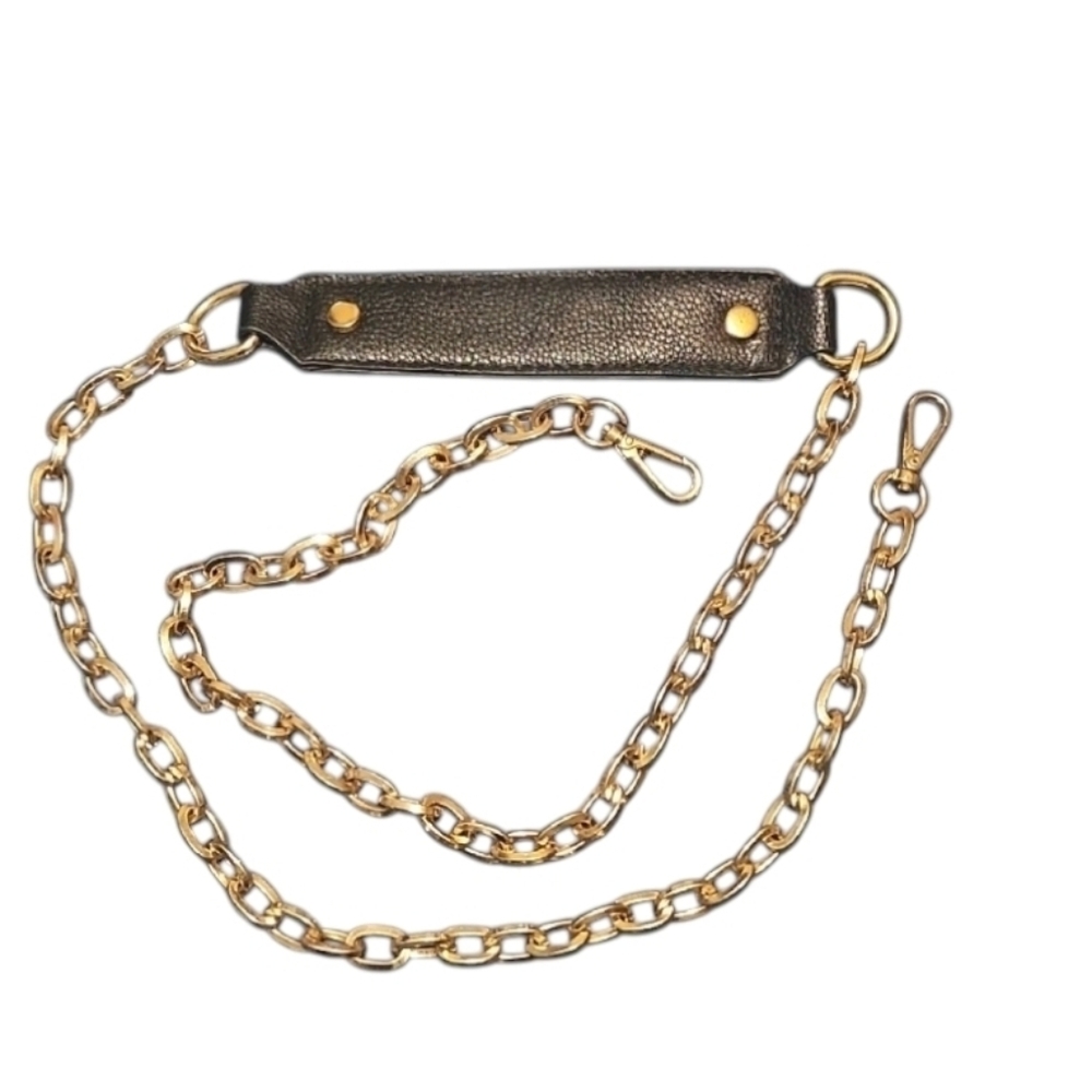 Black and Gold Chain Purse Strap